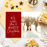 Joyeux Noël fun rouge photo de famille