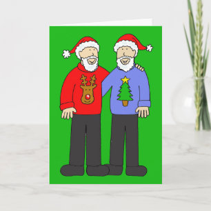 Cartes Pour Fêtes Annuelles Joyeux Noël Gay Hipster Couple