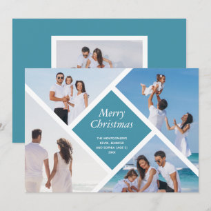 Cartes Pour Fêtes Annuelles Joyeux Noël géométrique multiphoto