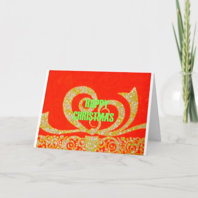 Cartes Pour Fêtes Annuelles Joyeux Noël Golden Red Snowflex.jpg (Devant)