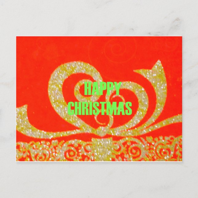 Cartes Pour Fêtes Annuelles Joyeux Noël Golden Red Snowflex.jpg (Devant)