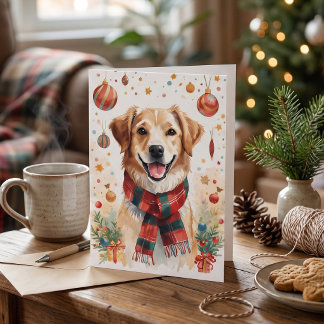 Cartes Pour Fêtes Annuelles Joyeux Noël Golden Retriever