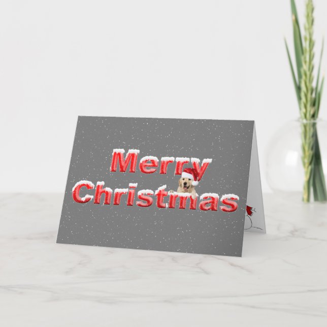 Cartes Pour Fêtes Annuelles Joyeux Noël Golden Retriever (Devant)