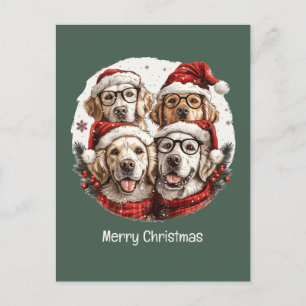 Cartes Pour Fêtes Annuelles Joyeux Noël Golden Retriever Dogs