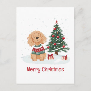Cartes Pour Fêtes Annuelles Joyeux Noël Goldendoodle Chien