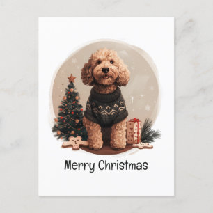 Cartes Pour Fêtes Annuelles Joyeux Noël Goldendoodle Chiens de chiot