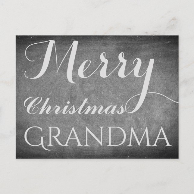 Cartes Pour Fêtes Annuelles Joyeux Noël Grand-mère Chalkboard Typographie (Devant)