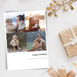 Cartes Pour Fêtes Annuelles Joyeux Noël gras minimaliste Quatre Grille photo