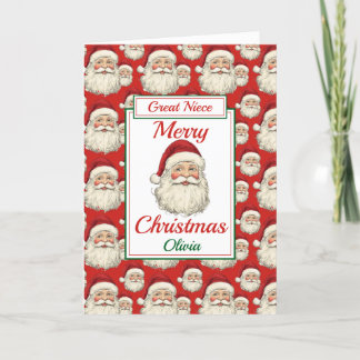 Cartes Pour Fêtes Annuelles Joyeux Noël Great Niece Père Noël