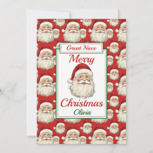 Cartes Pour Fêtes Annuelles Joyeux Noël Great Niece Père Noël Flat