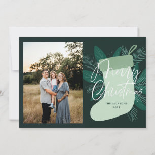 Cartes Pour Fêtes Annuelles Joyeux Noël Green Stocking