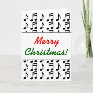 Cartes Pour Fêtes Annuelles "Joyeux Noël !" + Grille de notes musicales