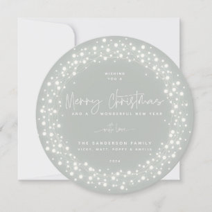 Cartes Pour Fêtes Annuelles Joyeux Noël Gris Vert Éclairage