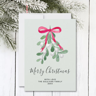 Cartes Pour Fêtes Annuelles Joyeux Noël Gui Vert