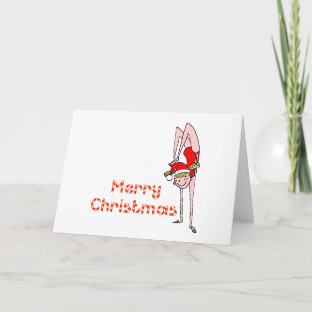 Cartes Pour Fêtes Annuelles Joyeux Noël gymnastique (Devant)
