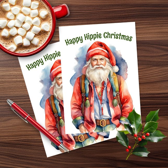 Cartes Pour Fêtes Annuelles Joyeux Noël hippie (Créateur téléchargé)