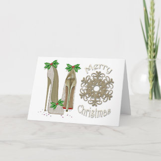 Cartes Pour Fêtes Annuelles Joyeux Noël Holly Stiletto Salutation