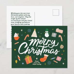 Cartes Pour Fêtes Annuelles Joyeux Noël Icônes d'hiver Illustré