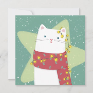 Cartes Pour Fêtes Annuelles Joyeux Noël : Illustration de chat