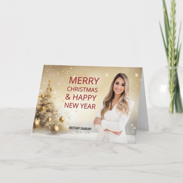 Cartes Pour Fêtes Annuelles Joyeux Noël Immobilier Realtor Photo (Devant)