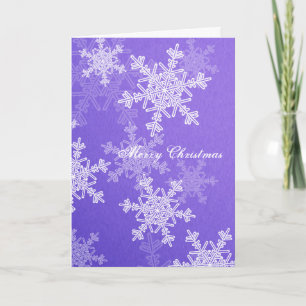 Cartes Pour Fêtes Annuelles Joyeux Noël Indigo White Snowflakes Minimaliste