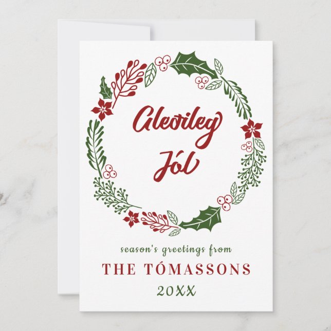 Cartes Pour Fêtes Annuelles Joyeux Noël islandais, personnalisé (Devant)