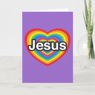 Cartes Pour Fêtes Annuelles Joyeux Noël. J'aime Jésus. Coeur de Jésus