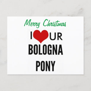 Cartes Pour Fêtes Annuelles Joyeux NOËL J'AIME VOTRE BOLOGNE PONY