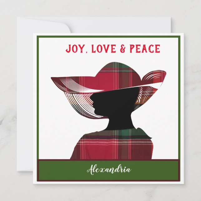 Cartes Pour Fêtes Annuelles Joyeux Noël Joy Amour Paix Personnaliser (Devant)