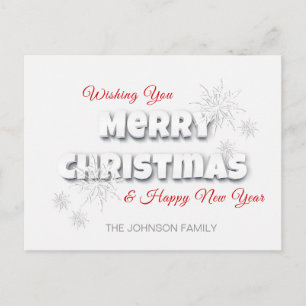 Cartes Pour Fêtes Annuelles Joyeux Noël Joyeux Joyeux Nouvel An Rouge Blanc