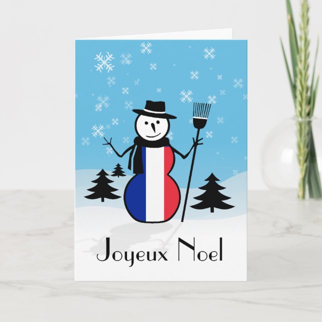 Cartes Pour Fêtes Annuelles Joyeux Noel Joyeux Noël Français Snowman France (Devant)