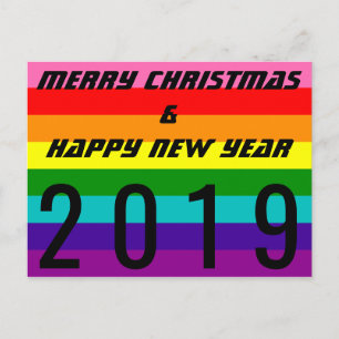 Cartes Pour Fêtes Annuelles Joyeux Noël Joyeux Nouvel An 2019 Arc en ciel