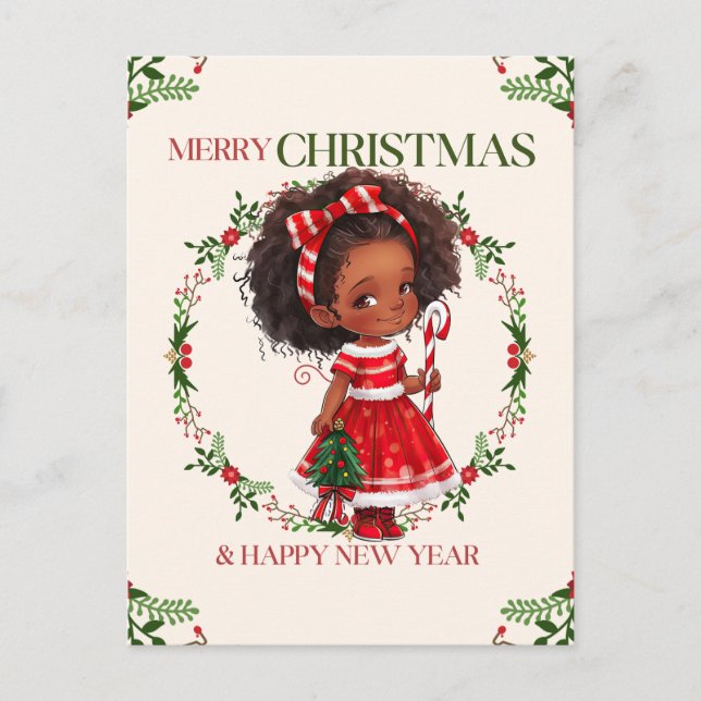 Cartes Pour Fêtes Annuelles Joyeux Noël & Joyeux Nouvel An Black Girl Magic (Devant)