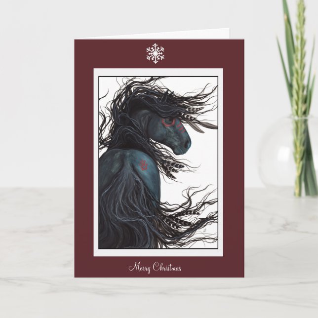 Cartes Pour Fêtes Annuelles Joyeux Noël Joyeux Nouvel An Cheval de Bihrle (Devant)