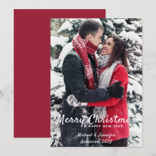 Cartes Pour Fêtes Annuelles Joyeux Noël Joyeux Nouvel An Couple/Photo de famil