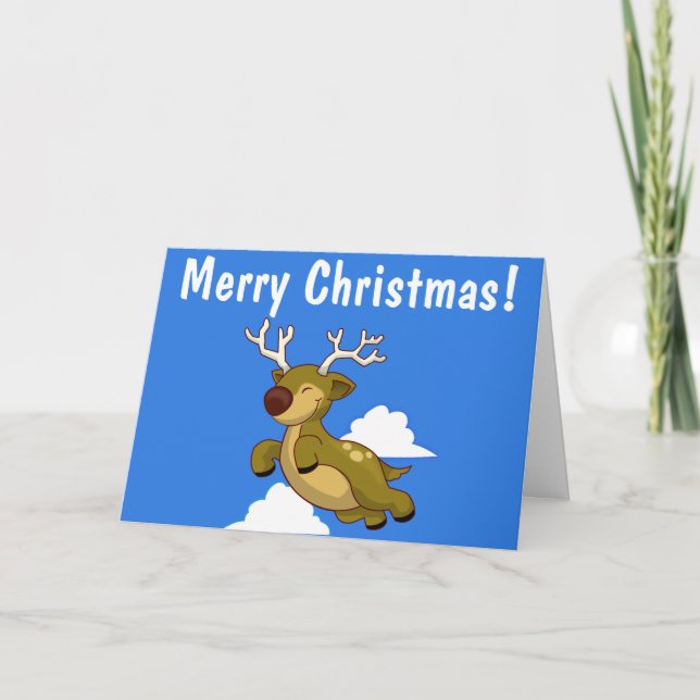 Cartes Pour Fêtes Annuelles Joyeux Noël & Joyeux Nouvel An Renard Volant (Devant)