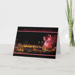 Cartes Pour Fêtes Annuelles Joyeux Noël Kansas City Plaza feux d'artifice