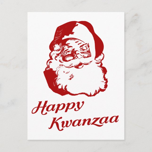 Cartes Pour Fêtes Annuelles Joyeux Noël Kwanzaa Père Noël (Devant)