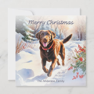 Cartes Pour Fêtes Annuelles Joyeux Noël Labrador chocolat Chien Mignon