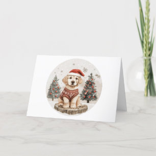 Cartes Pour Fêtes Annuelles Joyeux Noël Labrador Retriever Puppy