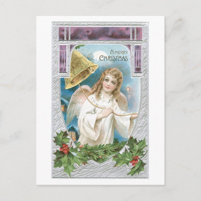 Cartes Pour Fêtes Annuelles Joyeux Noël - l'ange sonne Bell de joie (Devant)