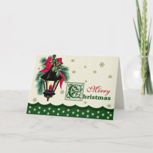 Cartes Pour Fêtes Annuelles Joyeux Noël. Lanterne de Noël Vintage