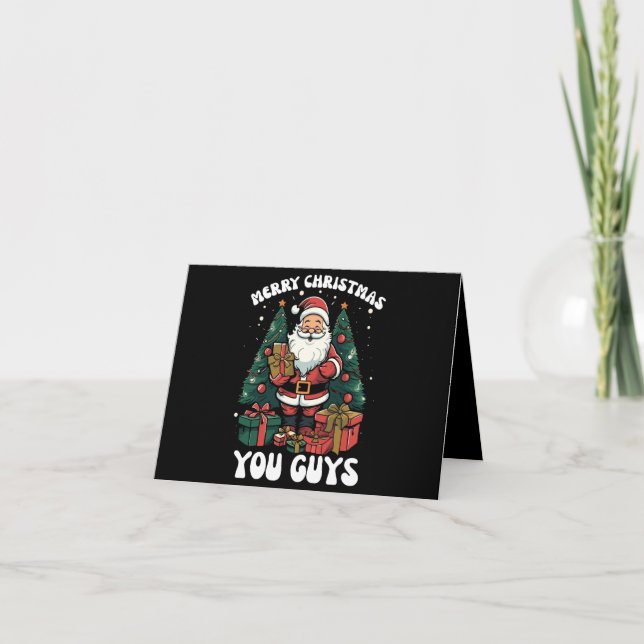 Cartes Pour Fêtes Annuelles Joyeux Noël les gars Père Noël (Devant)