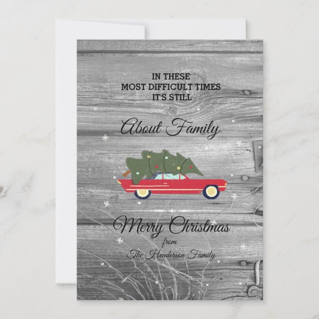 Cartes Pour Fêtes Annuelles Joyeux Noël Les temps les plus difficiles Rustique (Devant)