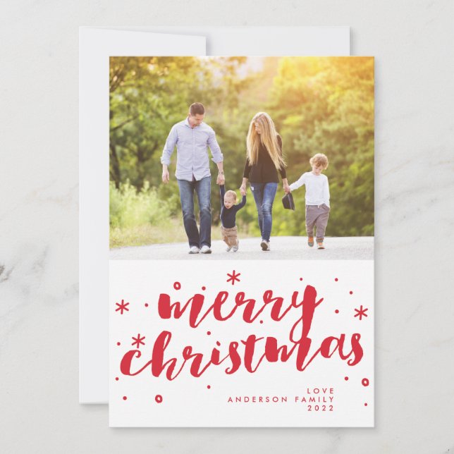 Cartes Pour Fêtes Annuelles Joyeux Noël Lettres Balise Photo (Devant)
