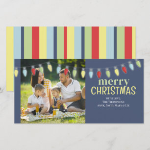 Cartes Pour Fêtes Annuelles Joyeux Noël Lumières de chaîne de vacances mignonn