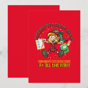 Cartes Pour Fêtes Annuelles Joyeux Noël-Maîtresse !