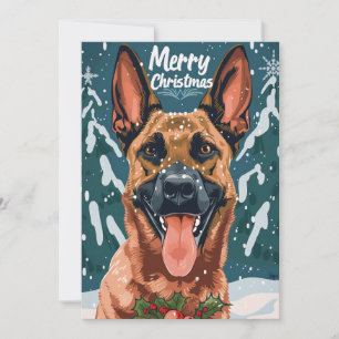 Cartes Pour Fêtes Annuelles Joyeux Noël Malinois belge