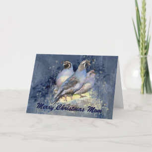 Cartes Pour Fêtes Annuelles Joyeux Noël Maman Californie Quail Bird Nature