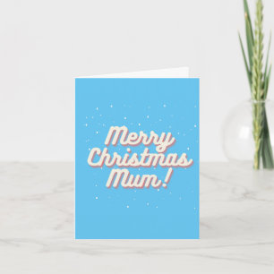 Cartes Pour Fêtes Annuelles Joyeux Noël Maman flocons de neige et fond bleu